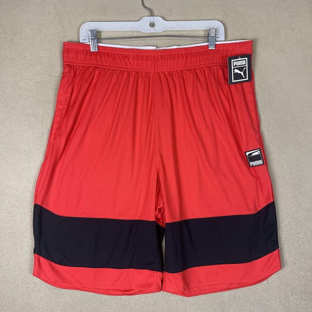 Puma Shorts Mens Extra Large Red Ultimate Short Athletic Sweat Logo Gym Adult